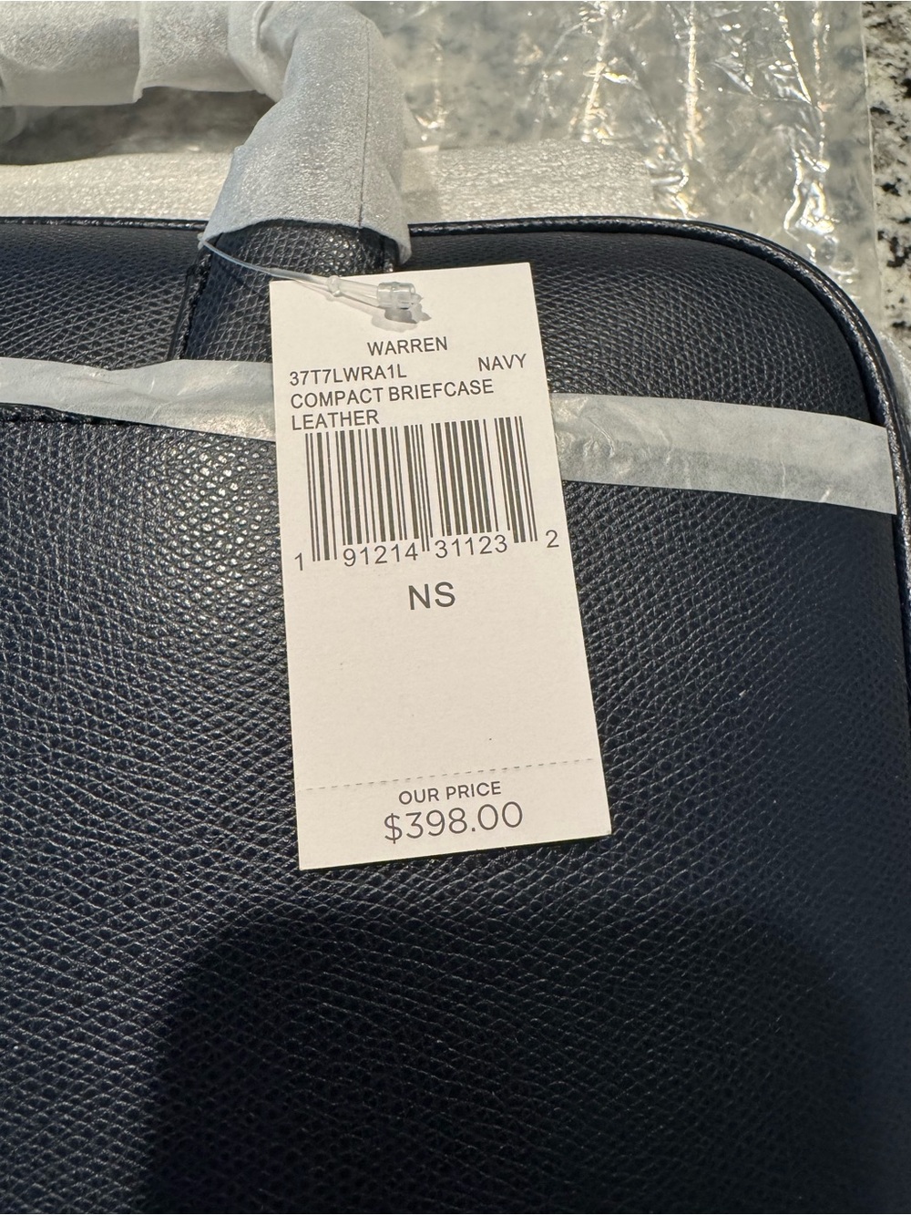 Michael Kors Navy Leather Men's Briefcase with Top Handles NWT - Picture 3 of 3